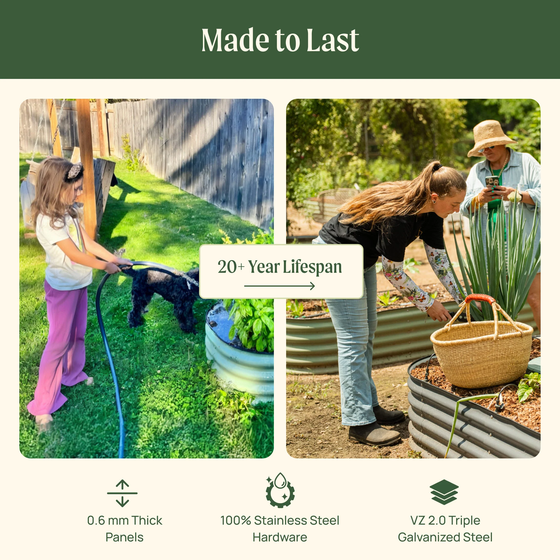 14" Tall 4 In 1 Small Modular Metal Raised Garden Bed Kit - Image 3