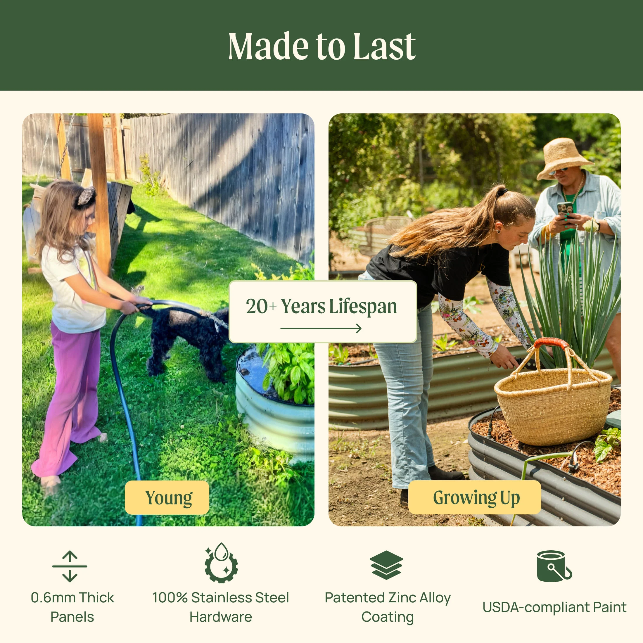 17" Tall X In 1 Giant Modular Metal Raised Garden Bed Kit - Image 22