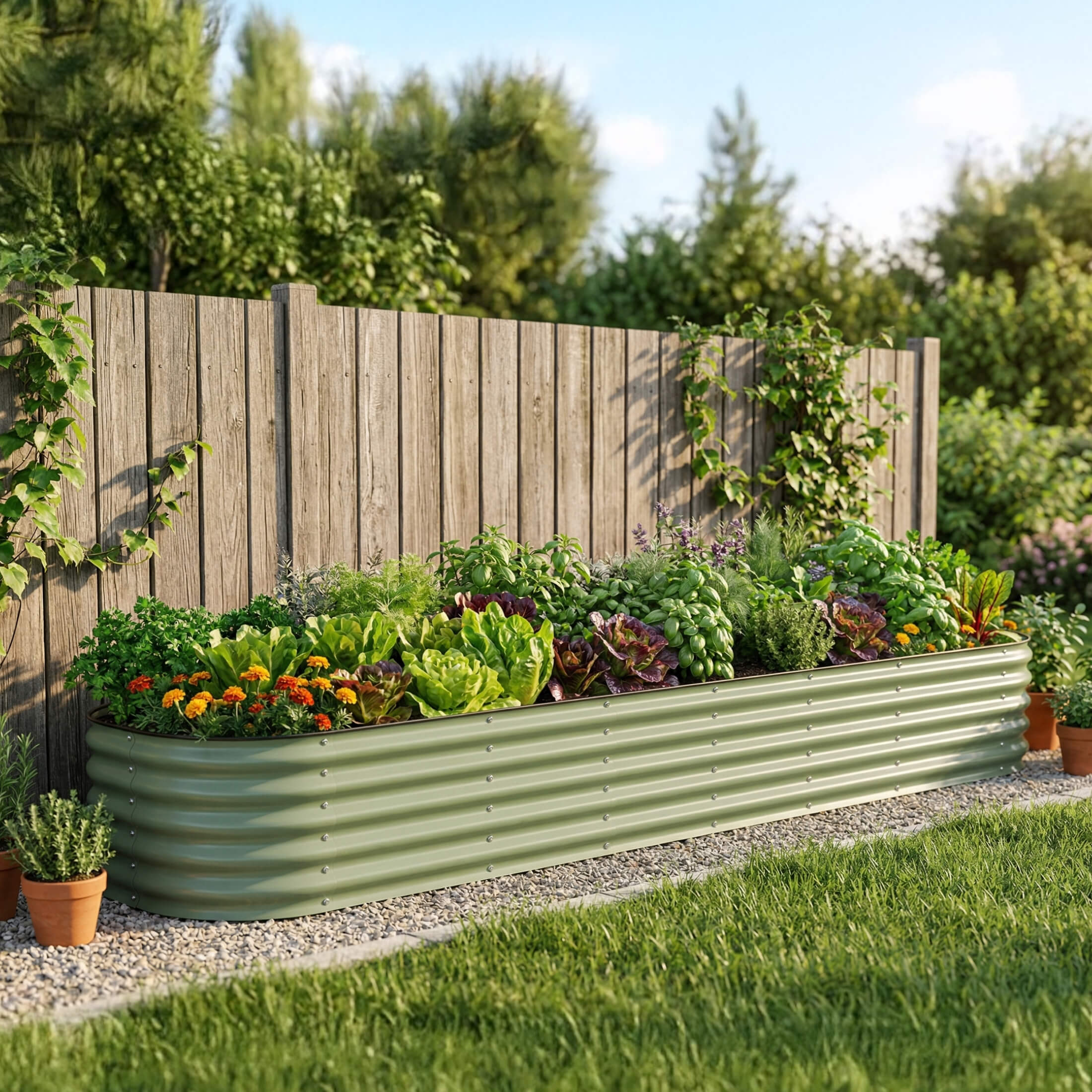 17" Tall X In 1 Giant Modular Metal Raised Garden Bed Kit - Image 9