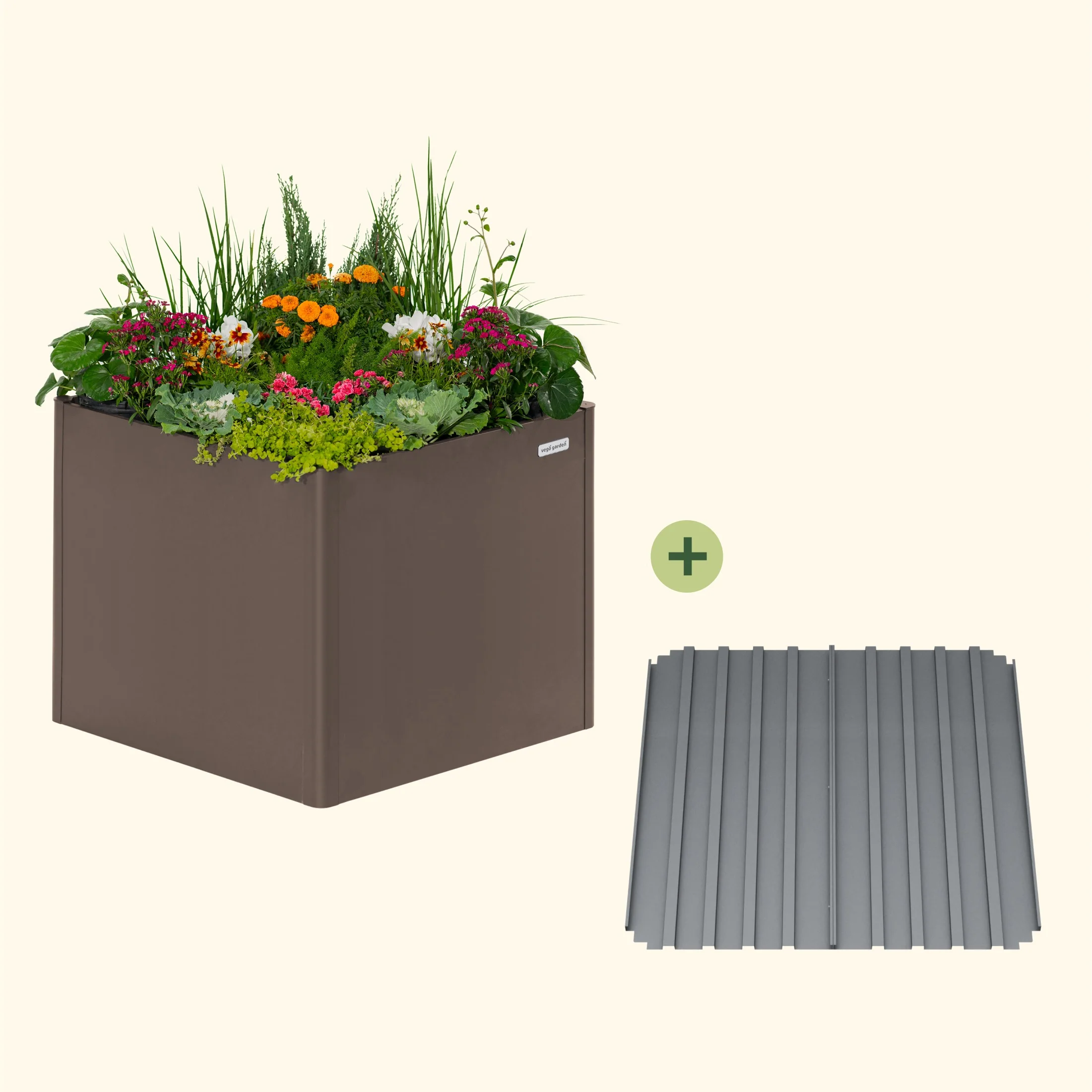 32" Extra Tall Modern 42" x 42" Metal Raised Garden Bed - With Intermediate Floor - Image 2