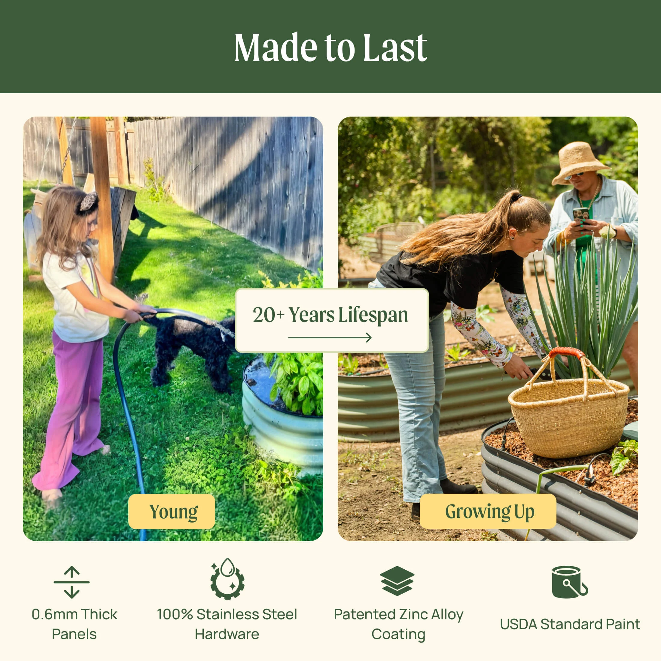 17" Tall 10 In 1 Jumbo Modular Metal Raised Garden Bed Kit - Image 11