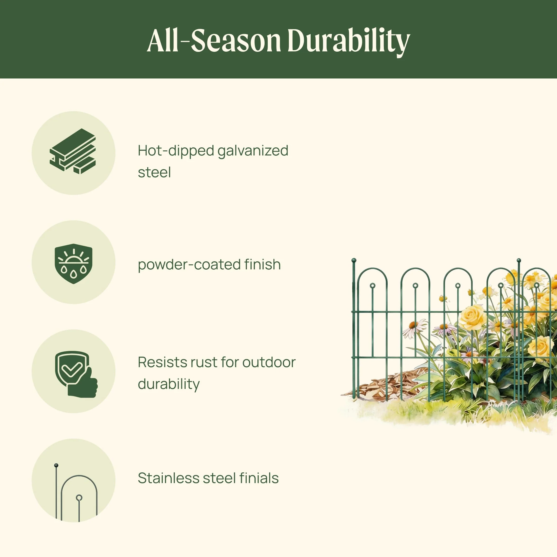 Garden Border Edging Fence - 3 Pack - Image 11
