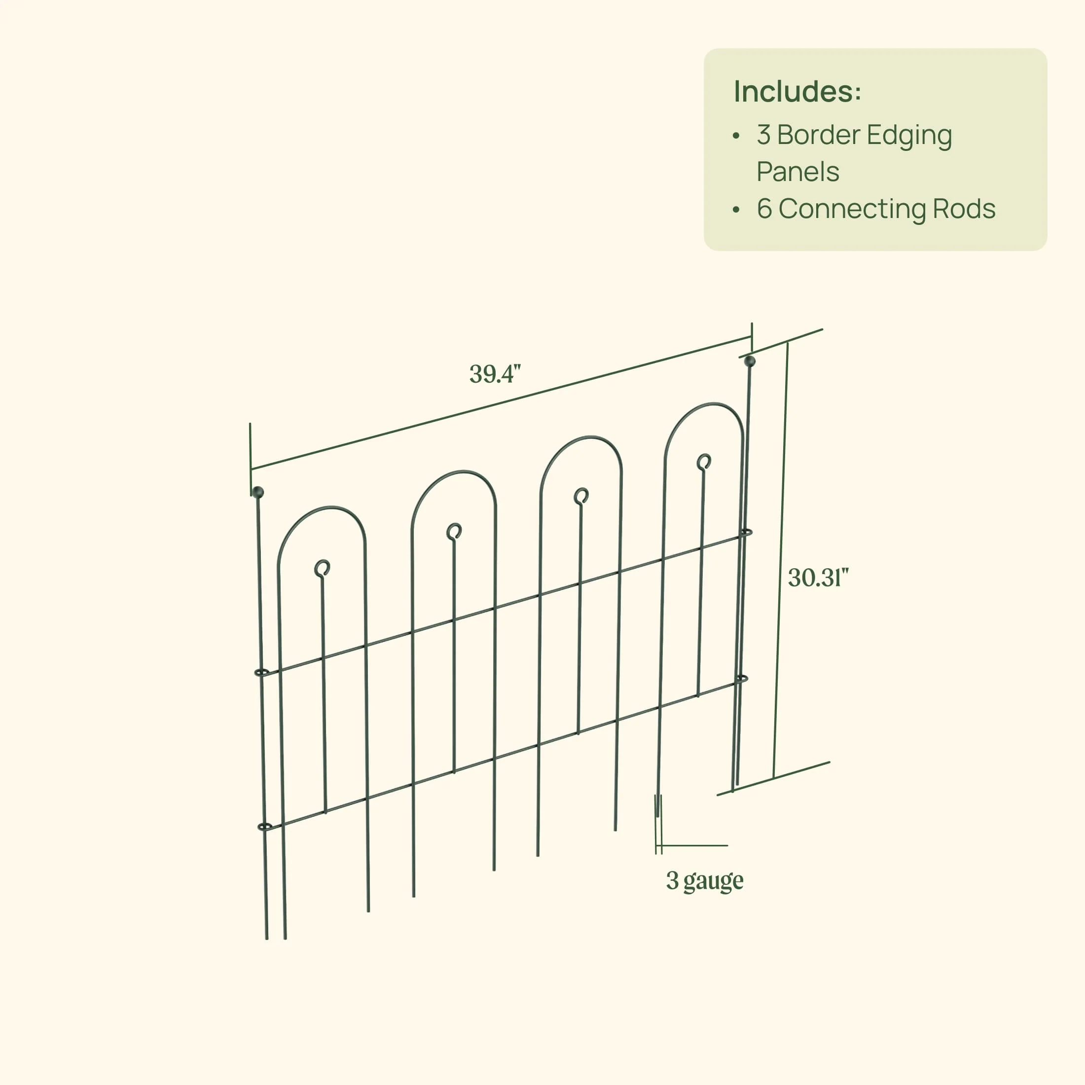 Garden Border Edging Fence - 3 Pack - Image 9
