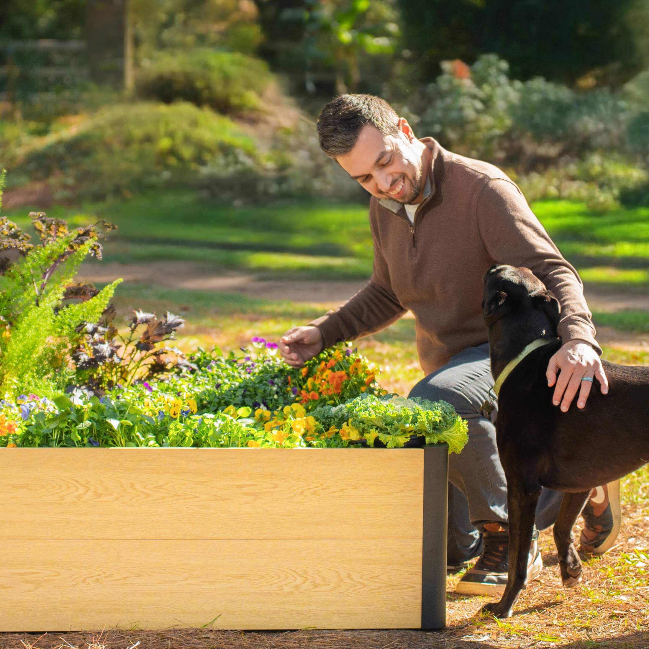 16" Tall Woodgrain 4' x 8' Metal Raised Garden Bed - Image 15