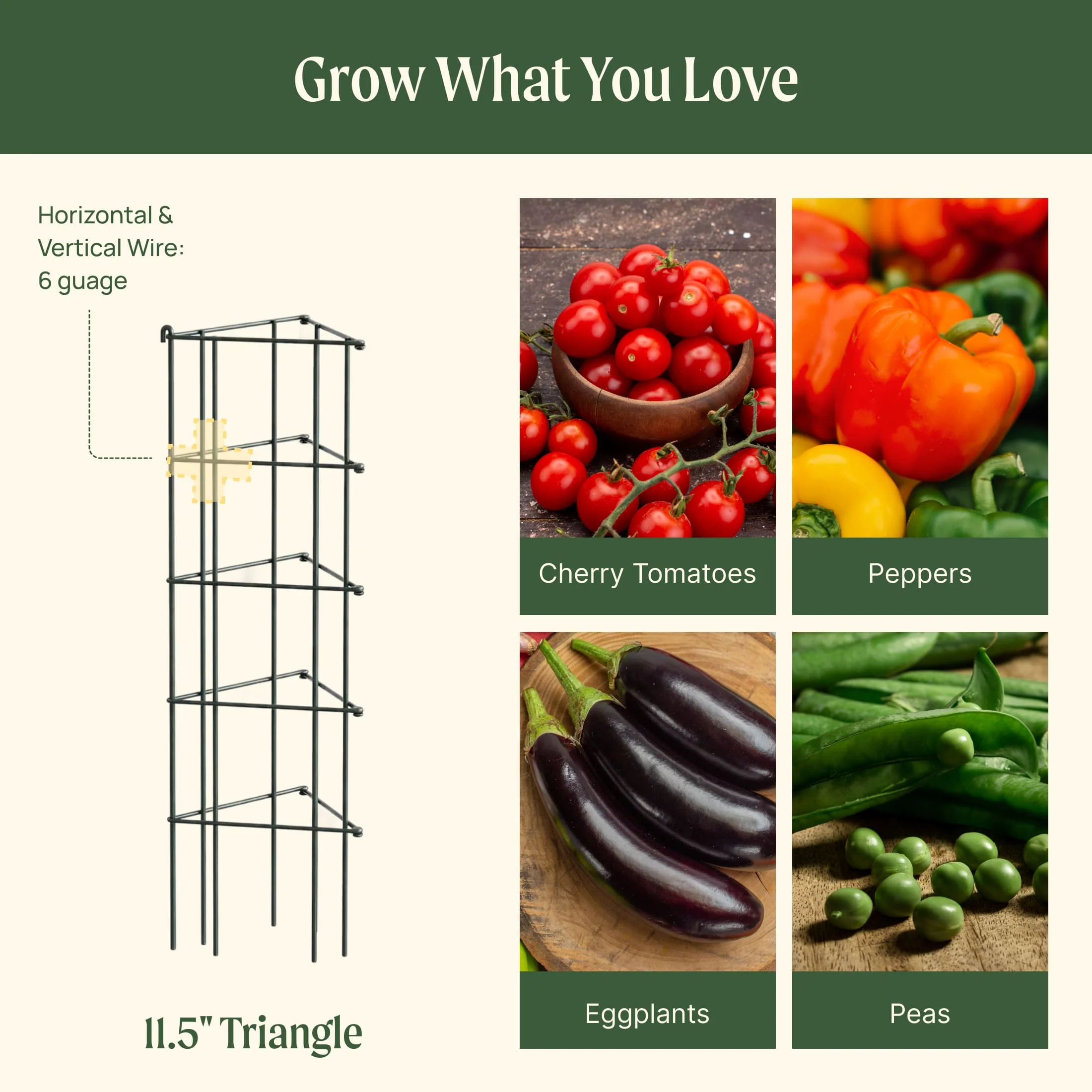 FlexGrow™ Modular 3-Panel Tomato Cage System - 14.5" - Image 9