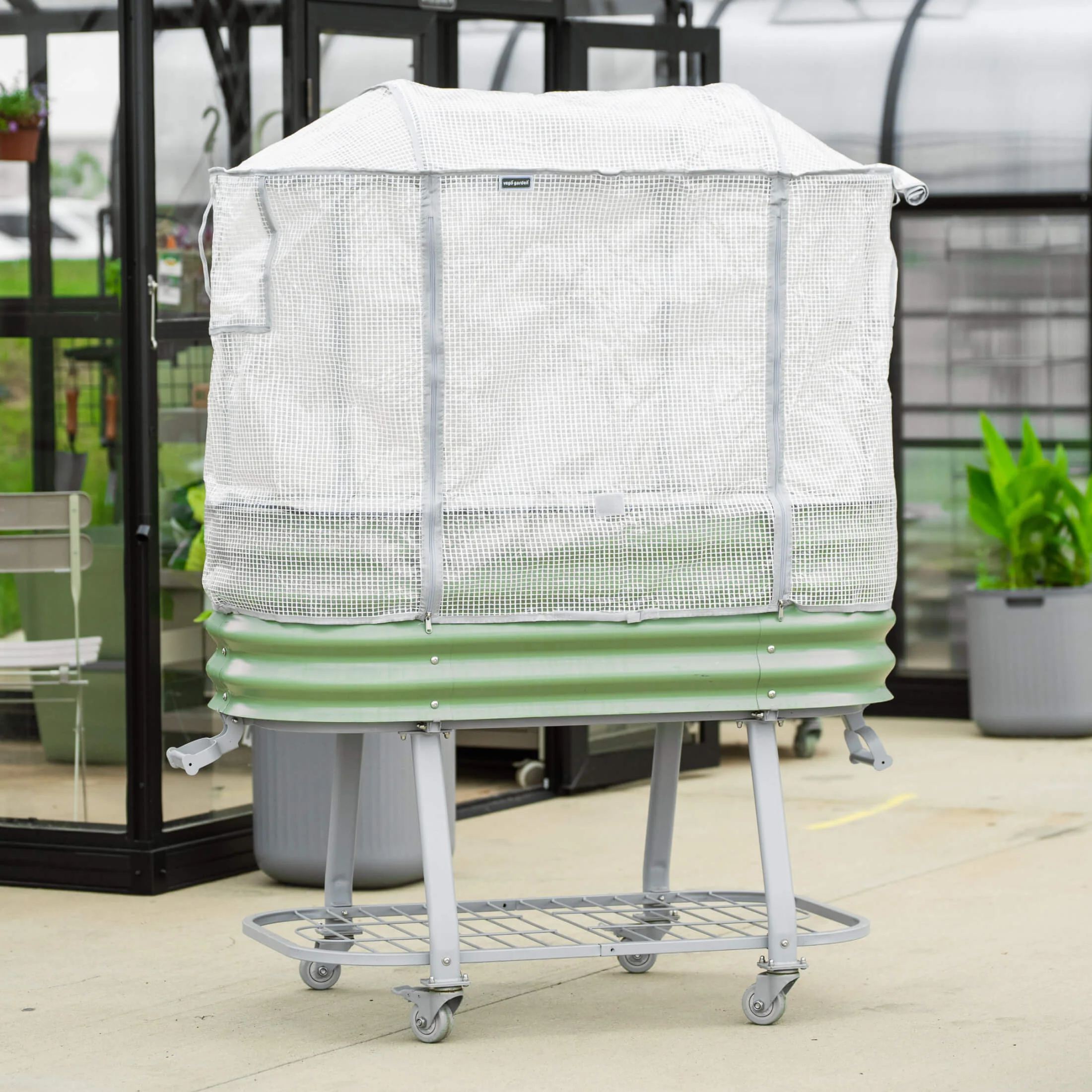 Greenhouse Frost Cover & Trellis System for Self-Watering Elevated Rolling Bed - Image 3