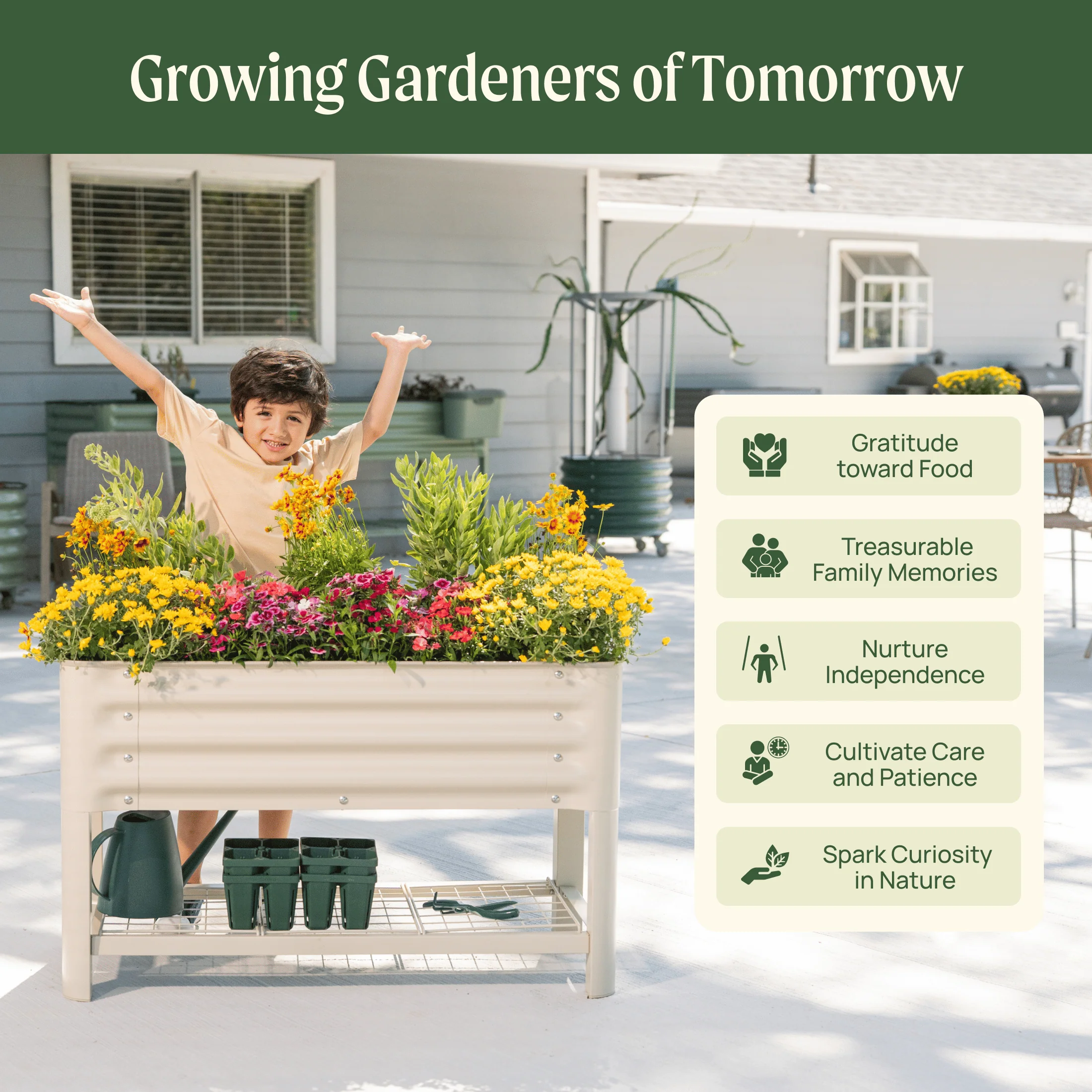Kids First Elevated Garden Bed - 1.3' x 3.0' - Image 5