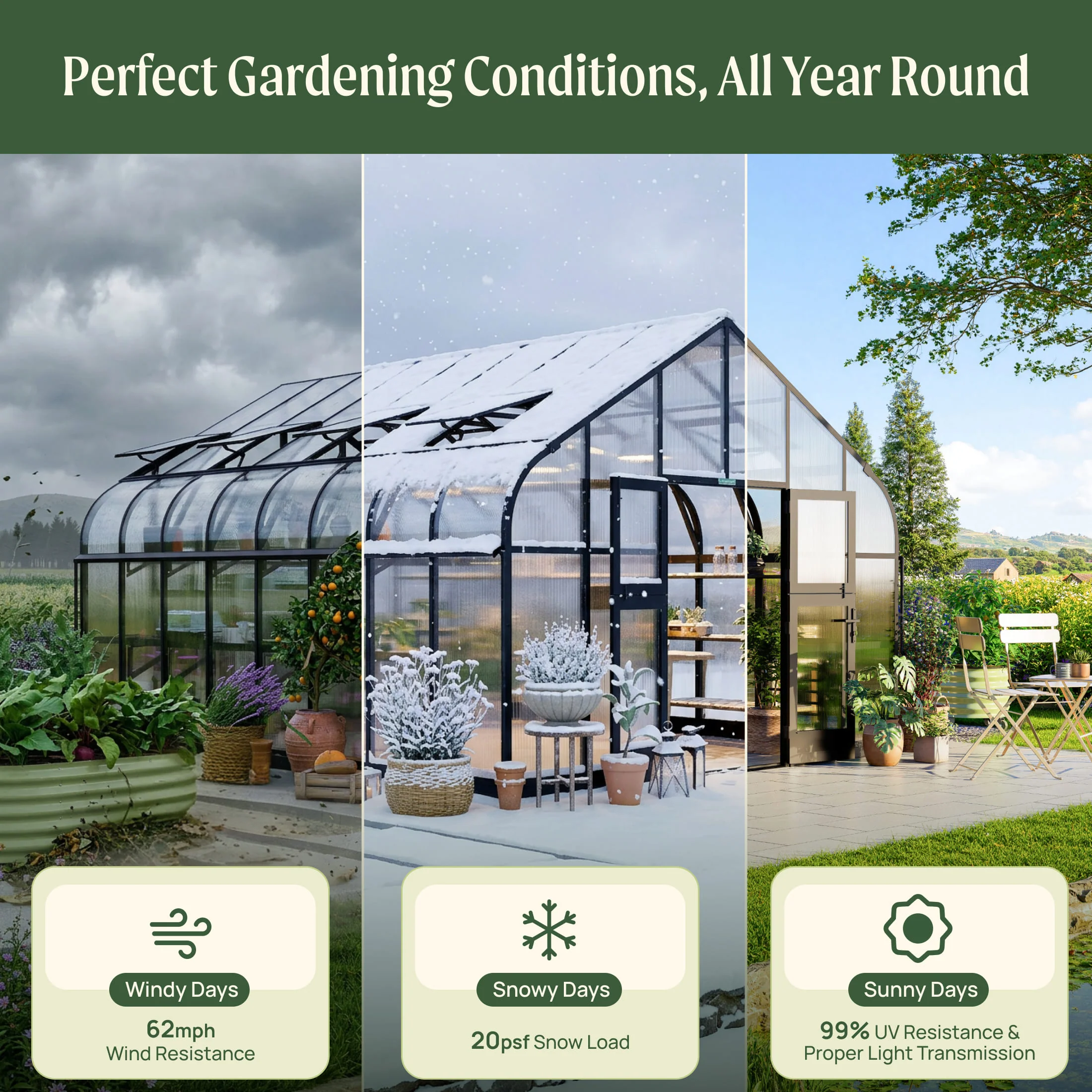 Vego Grand Pacific Greenhouse - 12.5ft Wide - Image 16