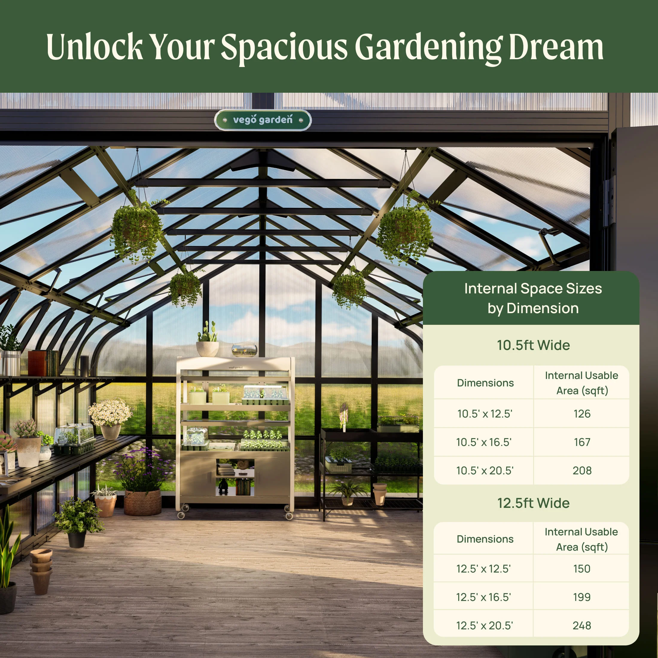 Vego Grand Pacific Greenhouse - 12.5ft Wide - Image 18