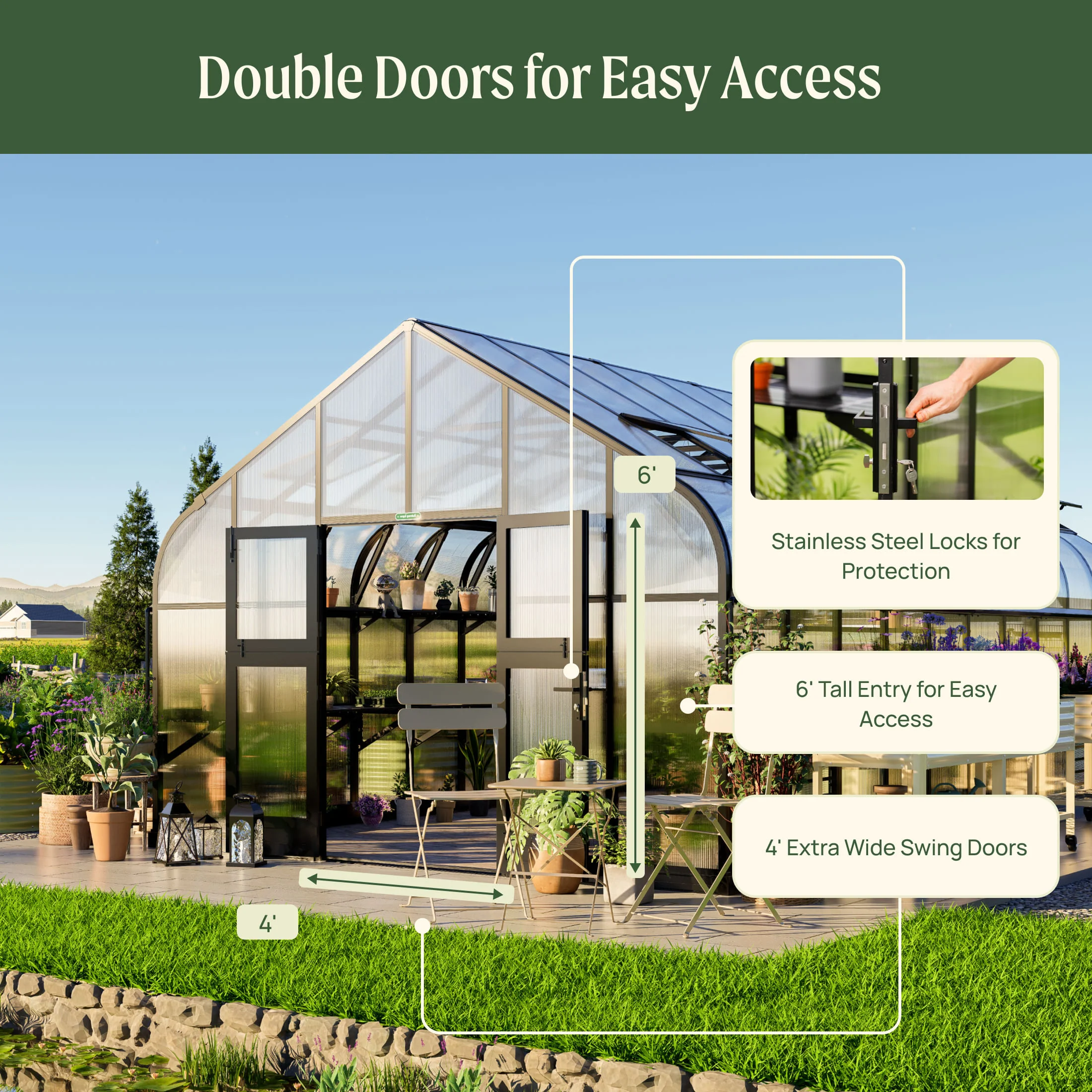 Vego Grand Pacific Greenhouse - 12.5ft Wide - Image 20