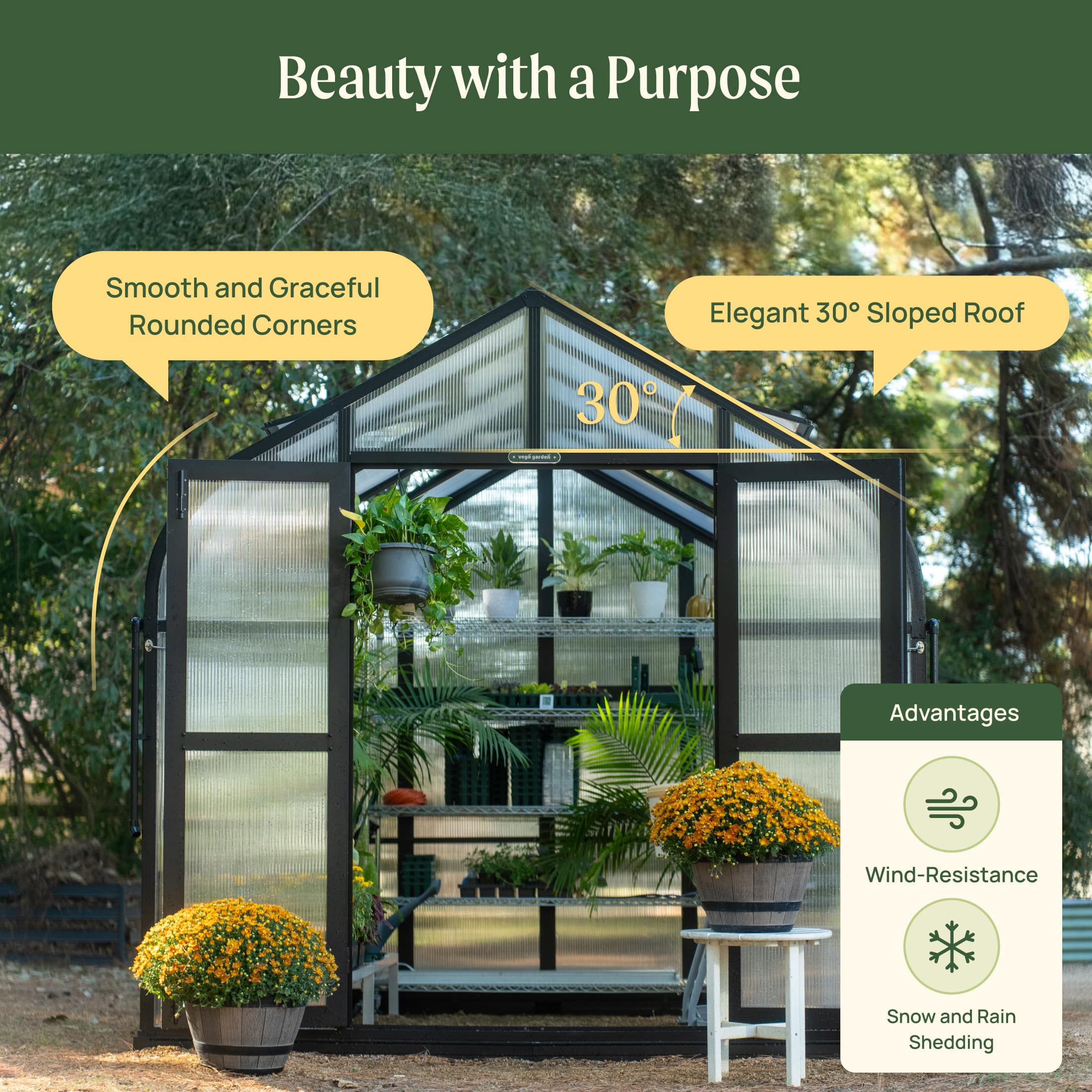 Vego Pacific Greenhouse - 8.5ft Wide - Image 13