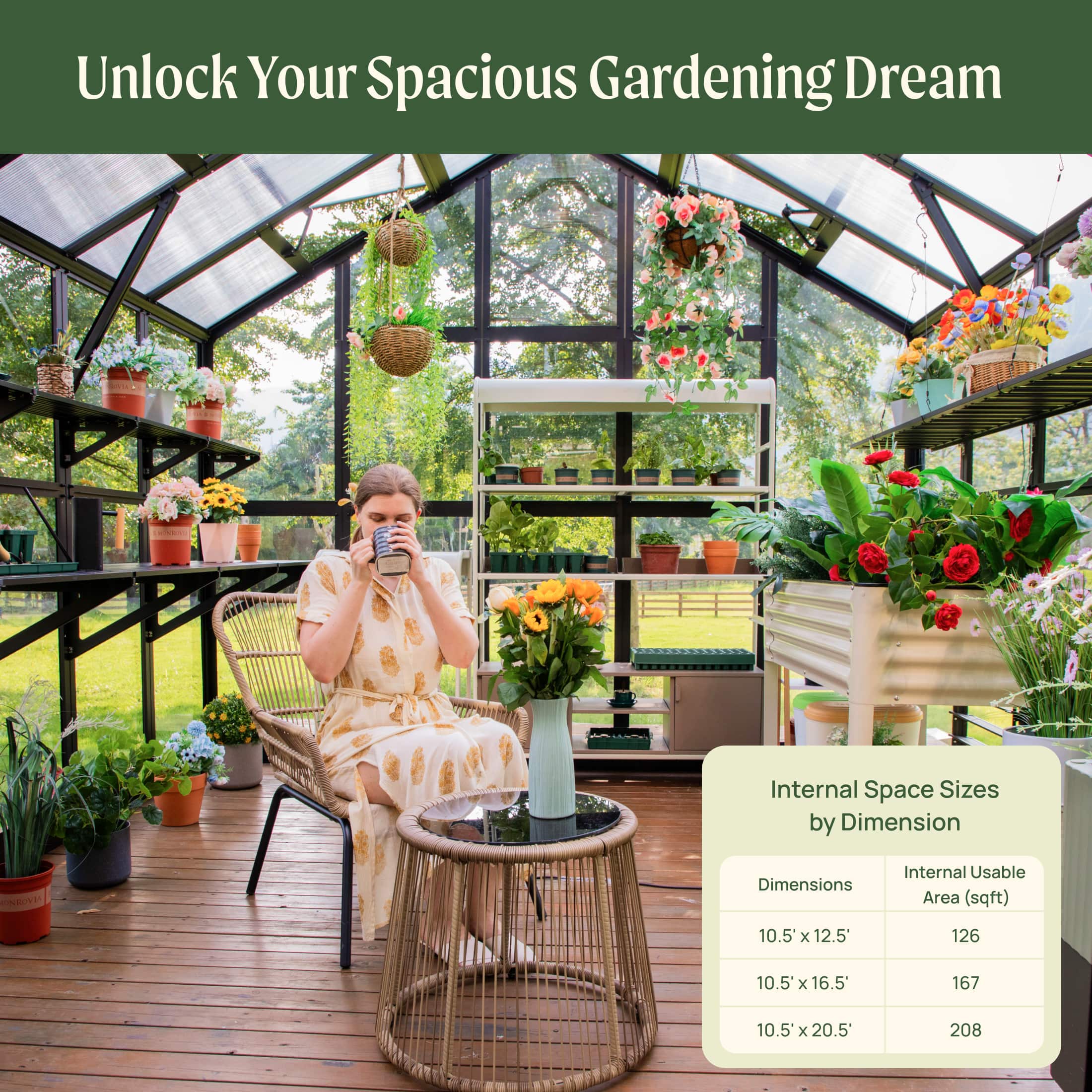 Vego Victorian Greenhouse - 10.5ft Wide - Image 11