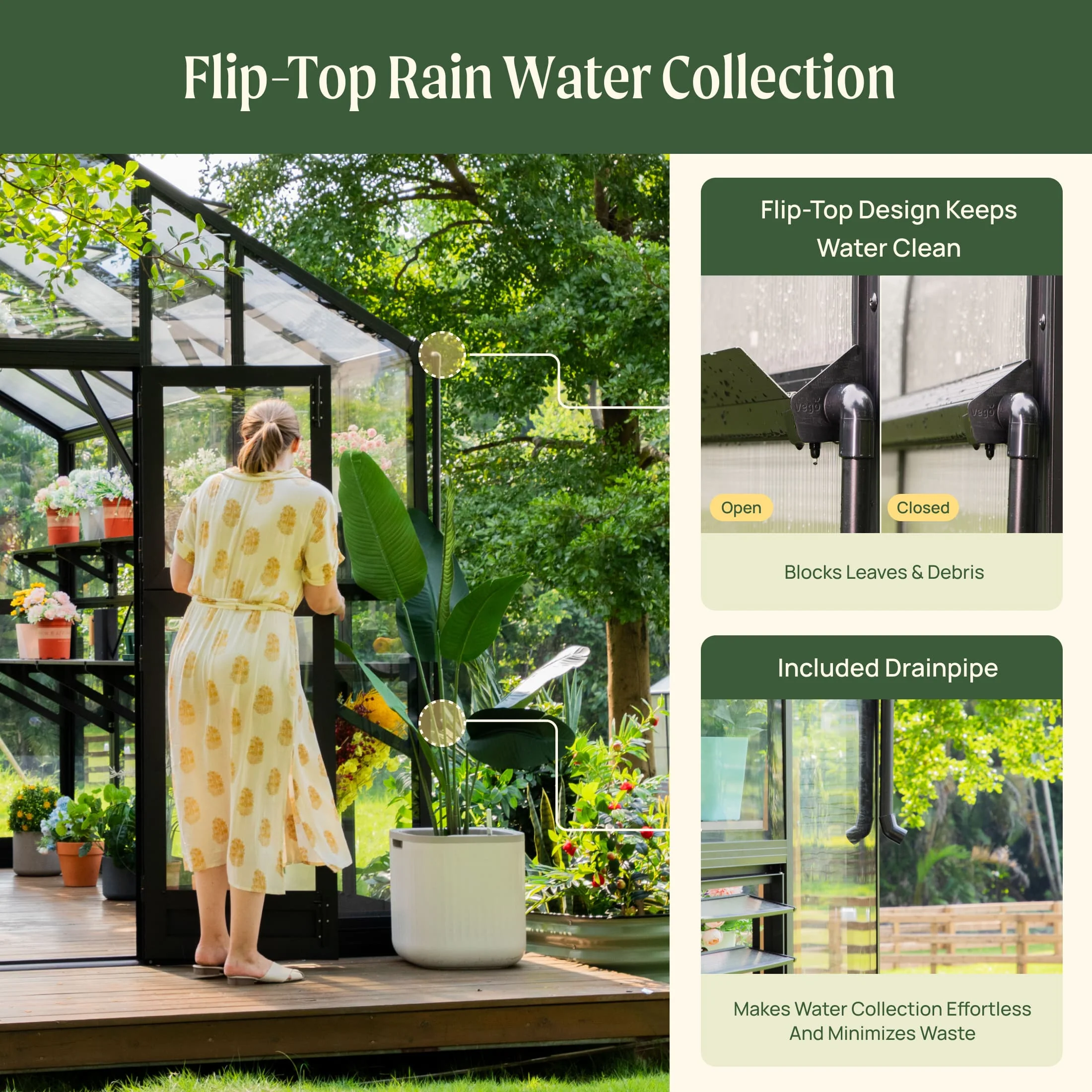 Vego Victorian Greenhouse - 10.5ft Wide - Image 16