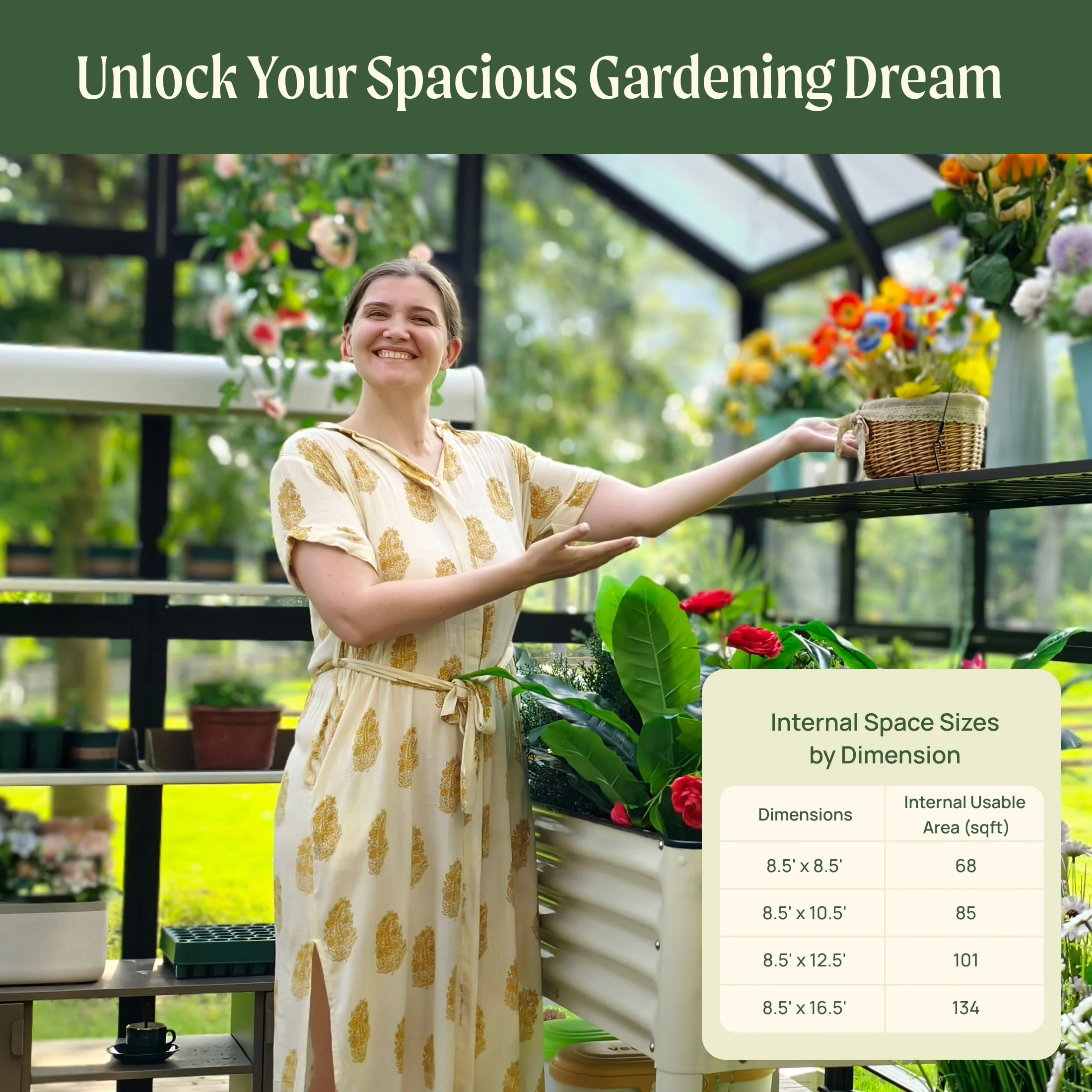 Vego Victorian Greenhouse - 8.5ft Wide - Image 13