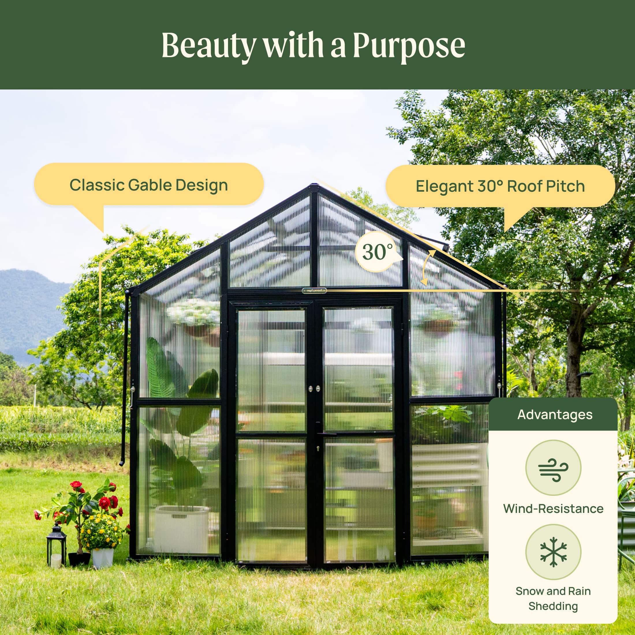 Vego Victorian Greenhouse - 8.5ft Wide - Image 14