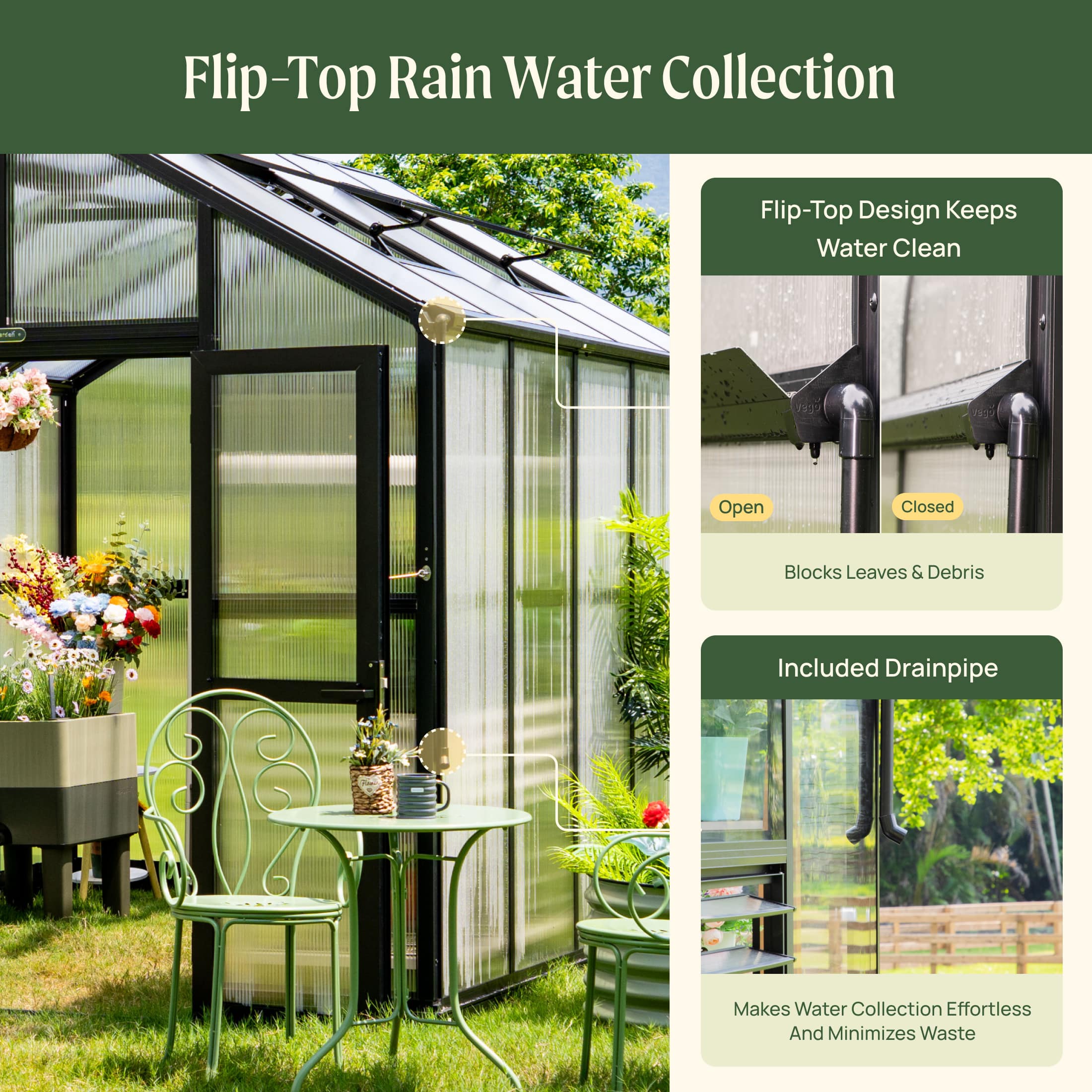 Vego Victorian Greenhouse - 8.5ft Wide - Image 17