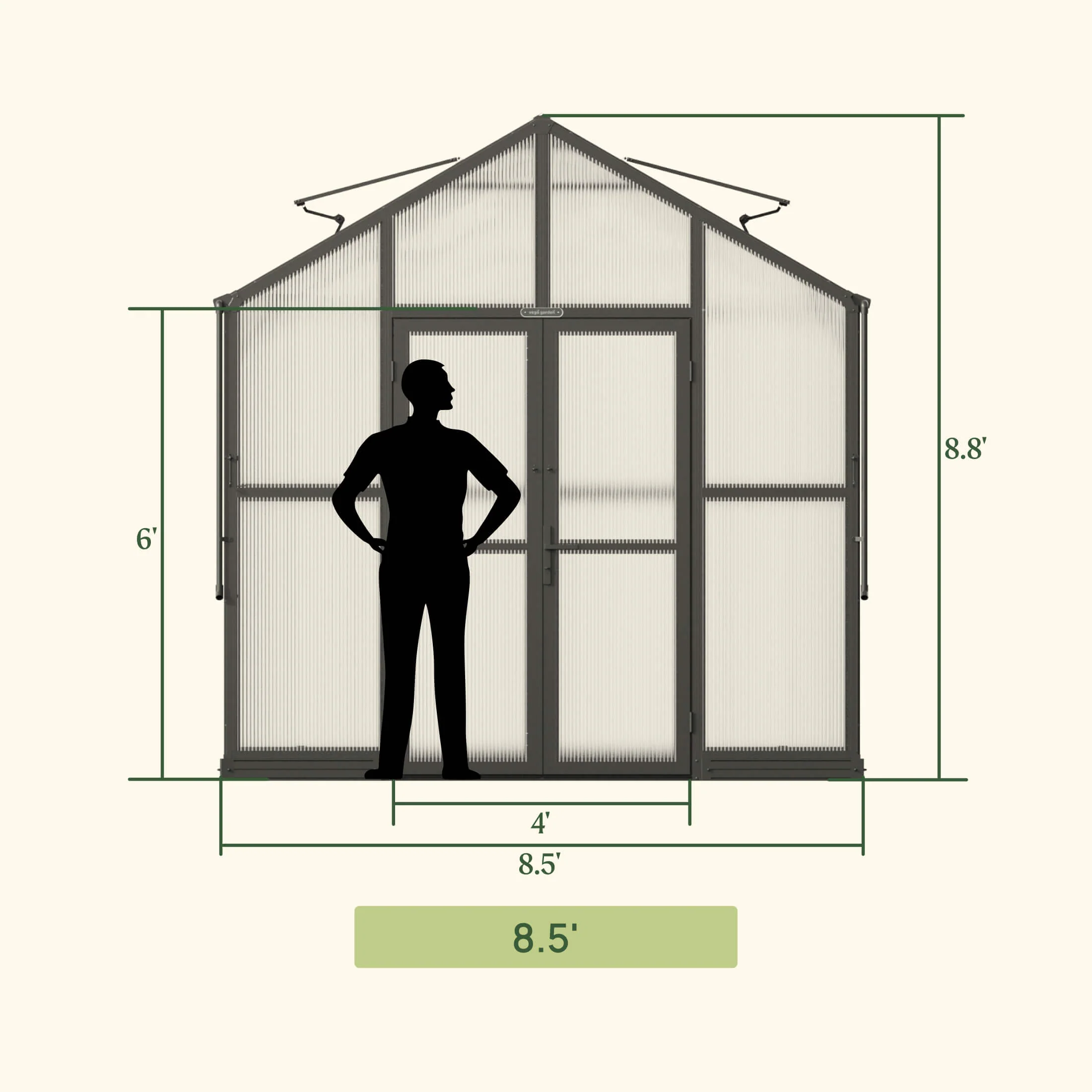 Vego Victorian Greenhouse - 8.5ft Wide - Image 19