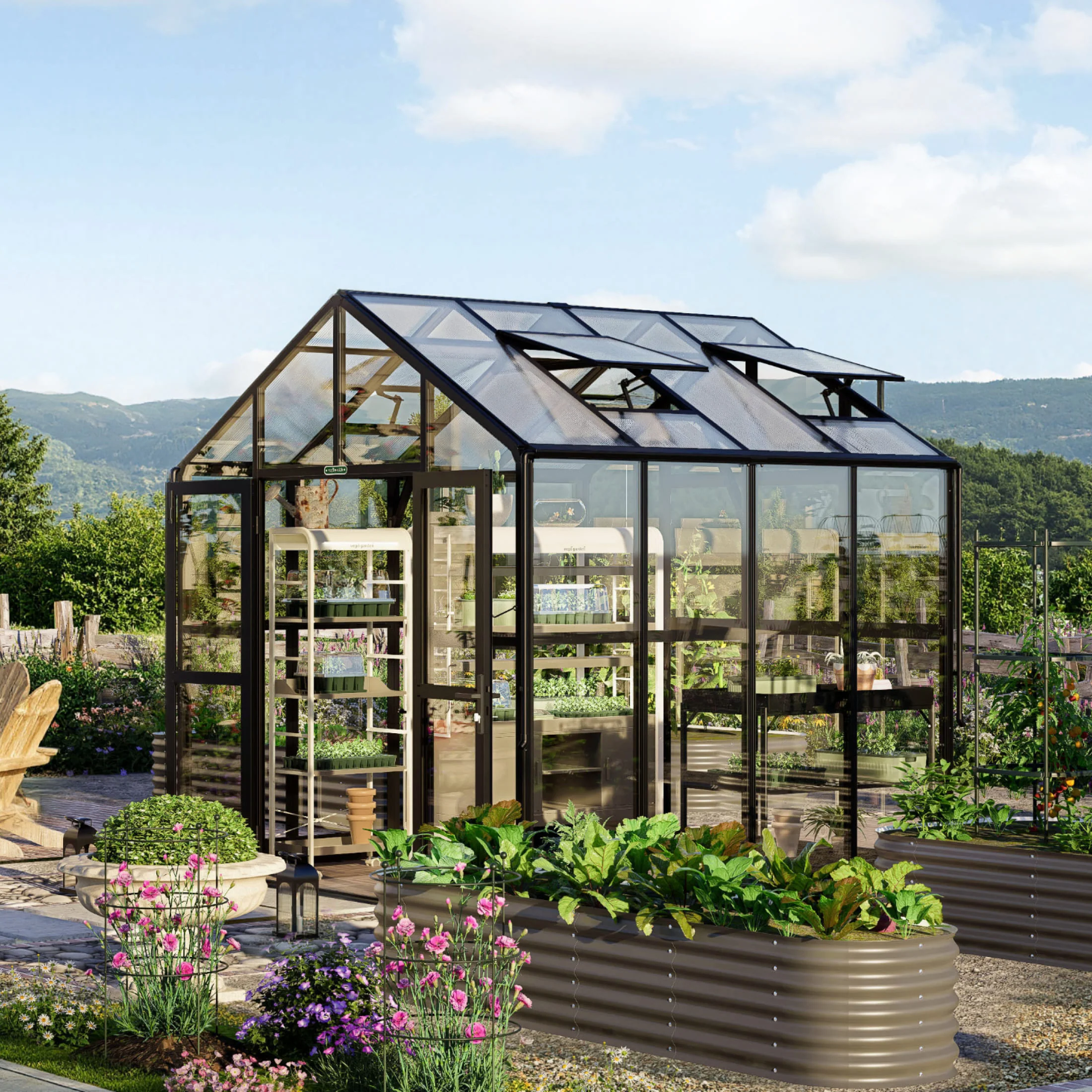 Vego Victorian Greenhouse - 8.5ft Wide - Image 22
